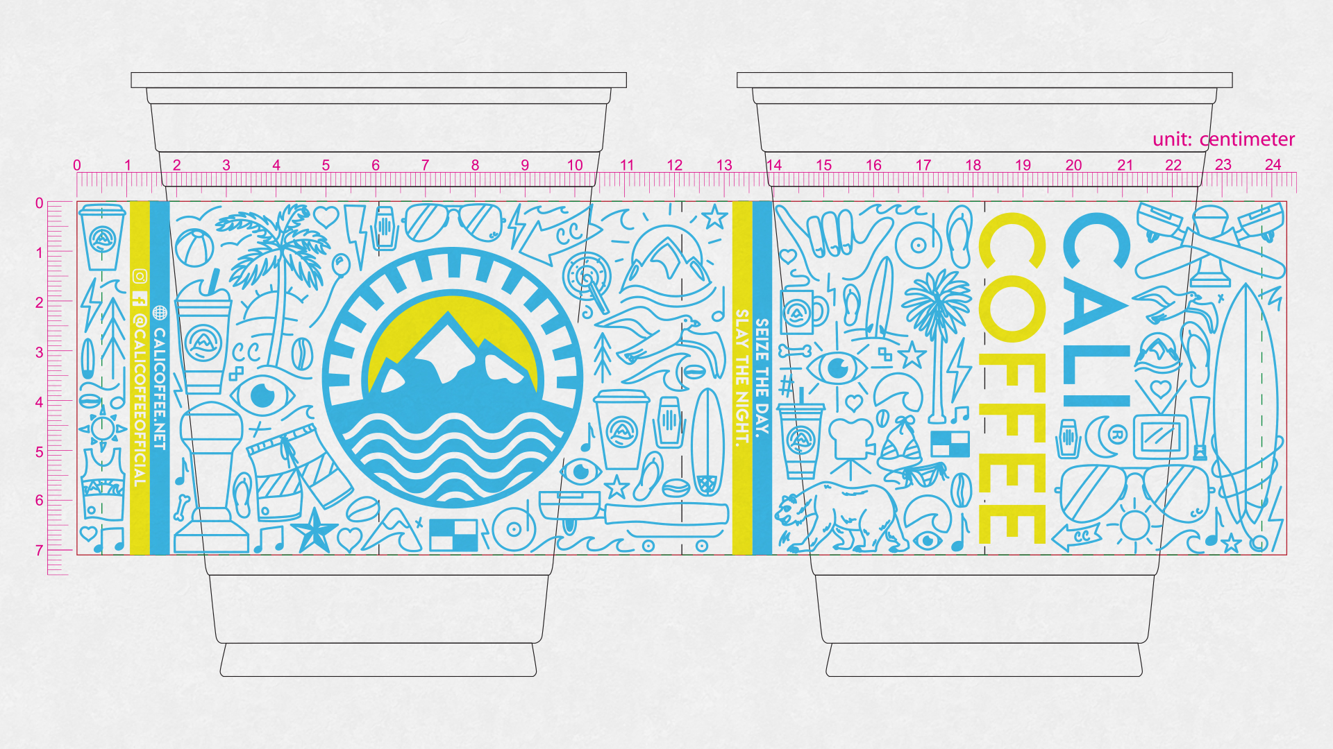 Cali Coffee Iconoflage Cup Template