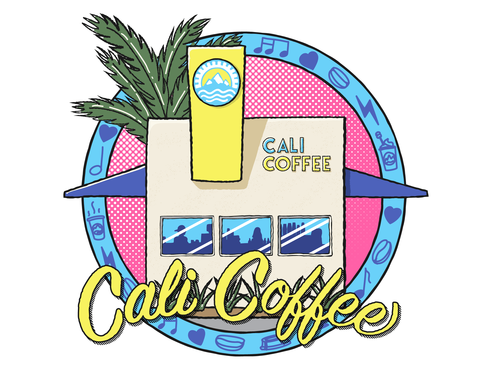 Cali Coffee Shop Illustration