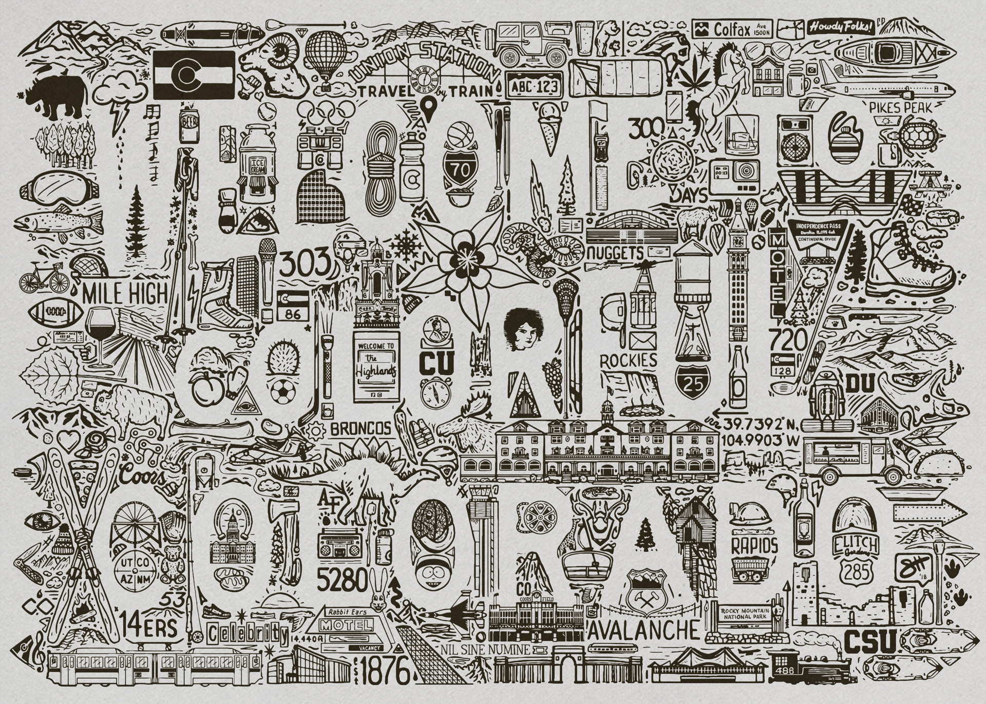 Welcome to Colorful Colorado Iconoflage-Full Piece